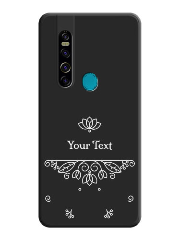 Custom Lotus Garden Custom Text On Space Black Personalized Soft Matte Phone Covers -Tecno Camon 15 Pro