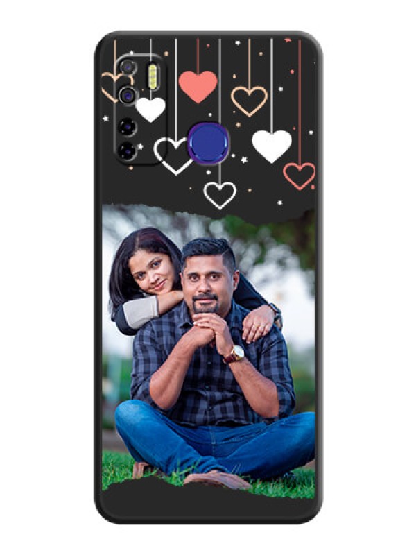Custom Love Hangings with Splash Wave Picture on Space Black Custom Soft Matte Phone Back Cover - Tecno Camon 15
