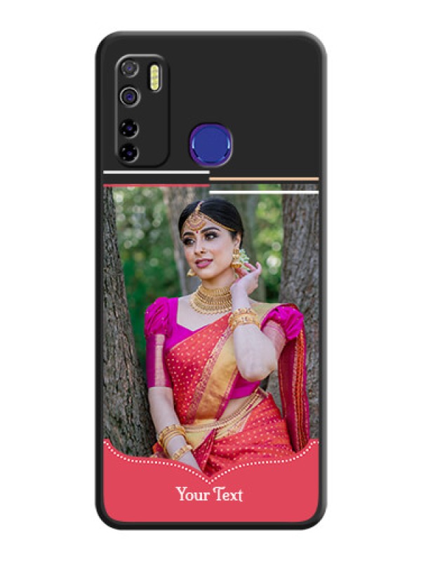 Custom Classic Plain Design with Name on Photo on Space Black Soft Matte Phone Cover - Tecno Camon 15