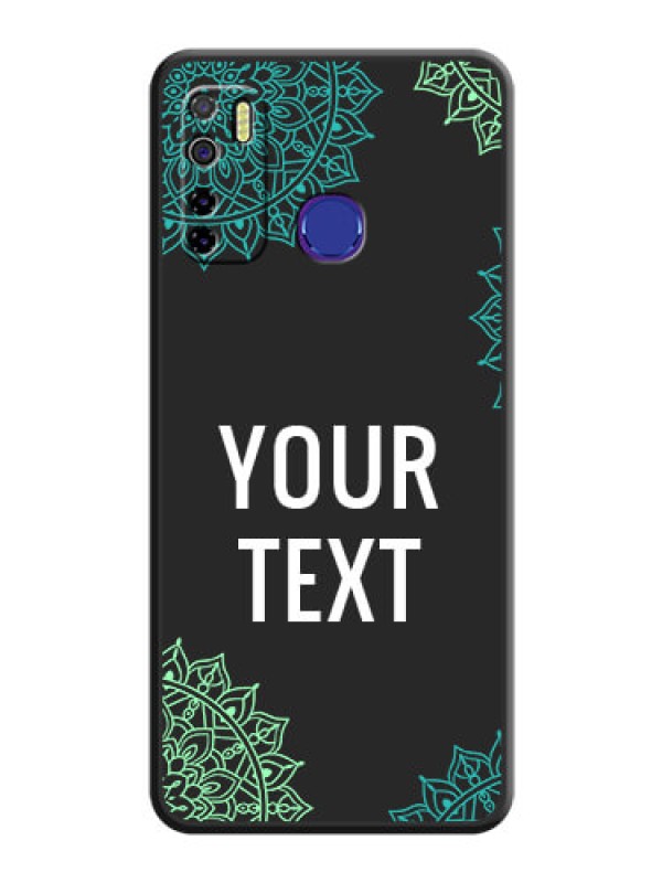 Custom Your Name with Floral Design on Space Black Custom Soft Matte Back Cover - Tecno Camon 15