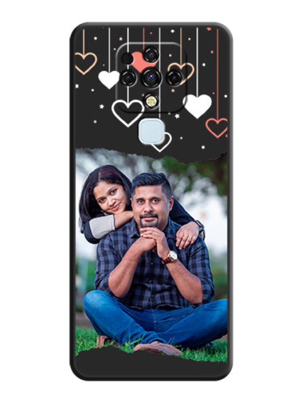 Custom Love Hangings with Splash Wave Picture on Space Black Custom Soft Matte Phone Back Cover - Tecno Camon 16