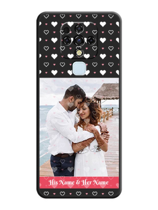 Custom White Color Love Symbols with Text Design on Photo on Space Black Soft Matte Phone Cover - Tecno Camon 16