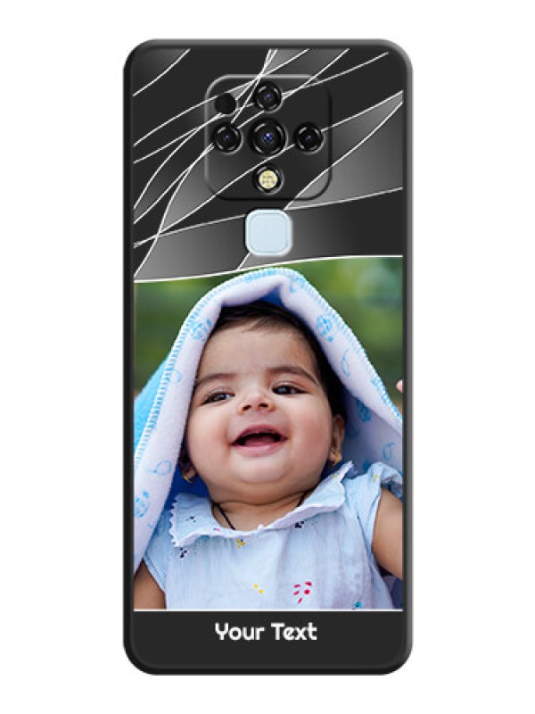 Custom Mixed Wave Lines on Photo on Space Black Soft Matte Mobile Cover - Tecno Camon 16
