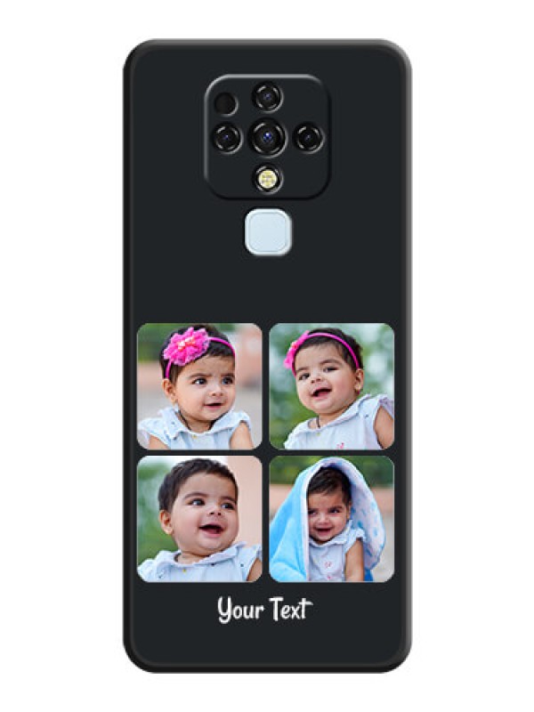 Custom Floral Art with 6 Image Holder on Photo on Space Black Soft Matte Mobile Case - Tecno Camon 16