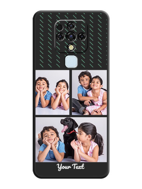 Custom Cross Dotted Pattern with 2 Image Holder  on Personalised Space Black Soft Matte Cases - Tecno Camon 16