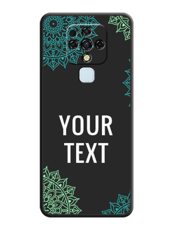 Custom Your Name with Floral Design on Space Black Custom Soft Matte Back Cover - Tecno Camon 16