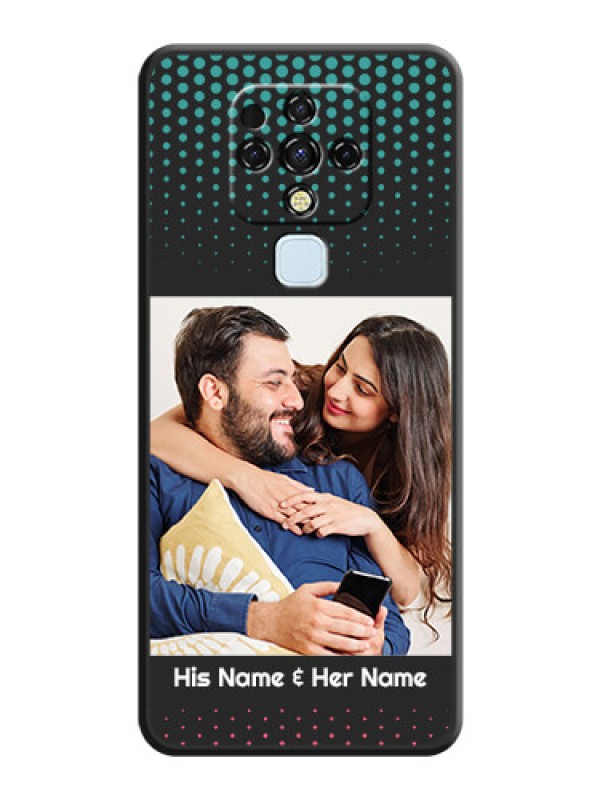 Custom Faded Dots with Grunge Photo Frame and Text on Space Black Custom Soft Matte Phone Cases - Tecno Camon 16