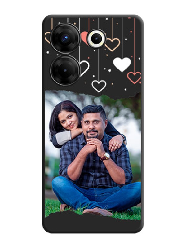 Custom Love Hangings with Splash Wave Picture on Space Black Custom Soft Matte Phone Back Cover - Tecno Camon 20 Pro