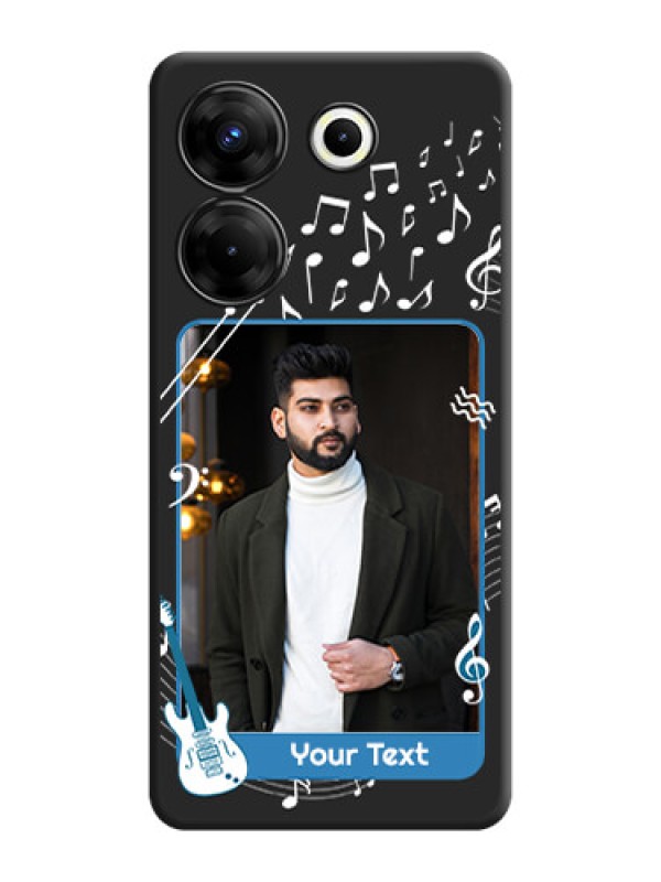 Custom Musical Theme Design with Text - Photo on Space Black Soft Matte Mobile Case - Tecno Camon 20 Pro