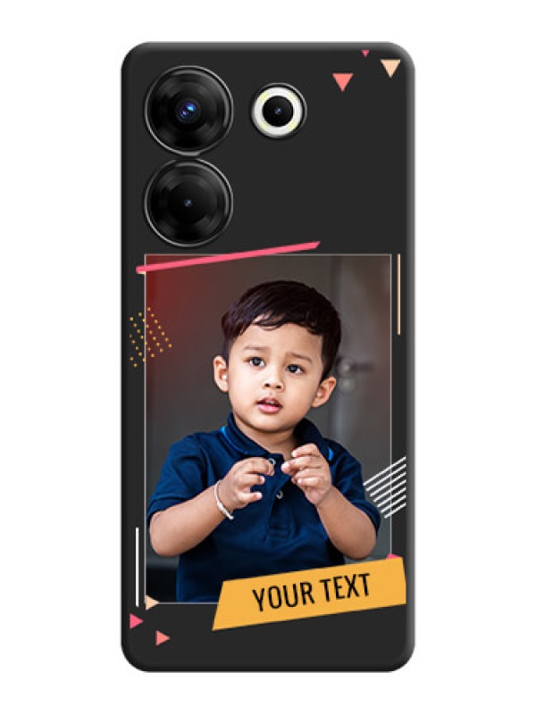 Custom Photo Frame with Triangle Small Dots - Photo on Space Black Soft Matte Back Cover - Tecno Camon 20 Pro