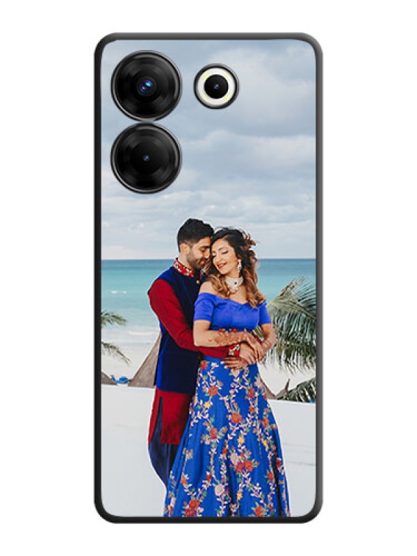 Custom Full Single Pic Upload On Space Black Personalized Soft Matte Phone Covers - Tecno Camon 20 Pro