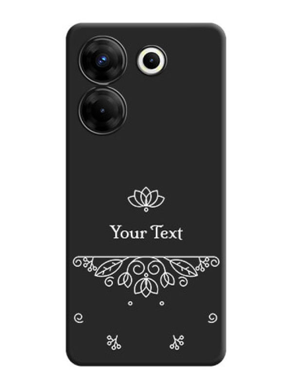 Custom Lotus Garden Custom Text On Space Black Personalized Soft Matte Phone Covers - Tecno Camon 20 Pro