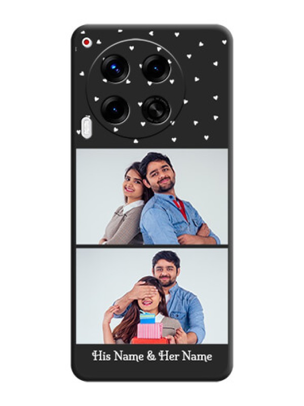 Custom Miniature Love Symbols with Name On Space Black Custom Soft Matte Mobile Back Cover - Camon 30 5G