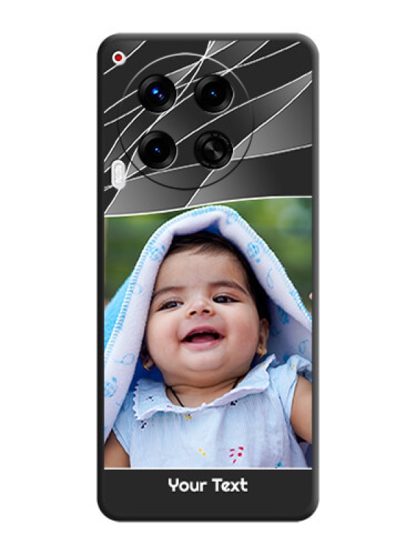 Custom Mixed Wave Lines on Photo On Space Black Custom Soft Matte Mobile Back Cover - Camon 30 5G