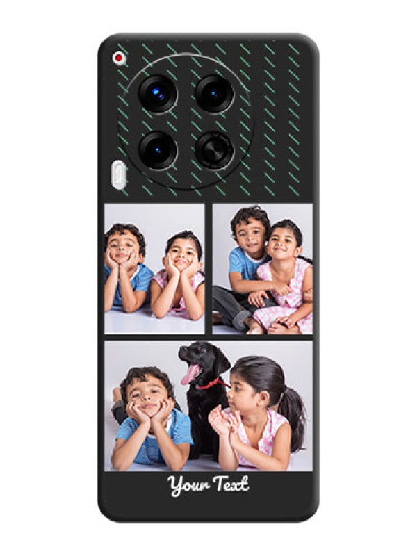 Custom Cross Dotted Pattern with 2 Image Holder On Space Black Custom Soft Matte Mobile Back Cover - Camon 30 5G