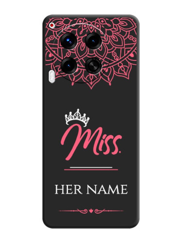 Custom Mrs Name with Floral Design On Space Black Custom Soft Matte Mobile Back Cover - Camon 30 5G