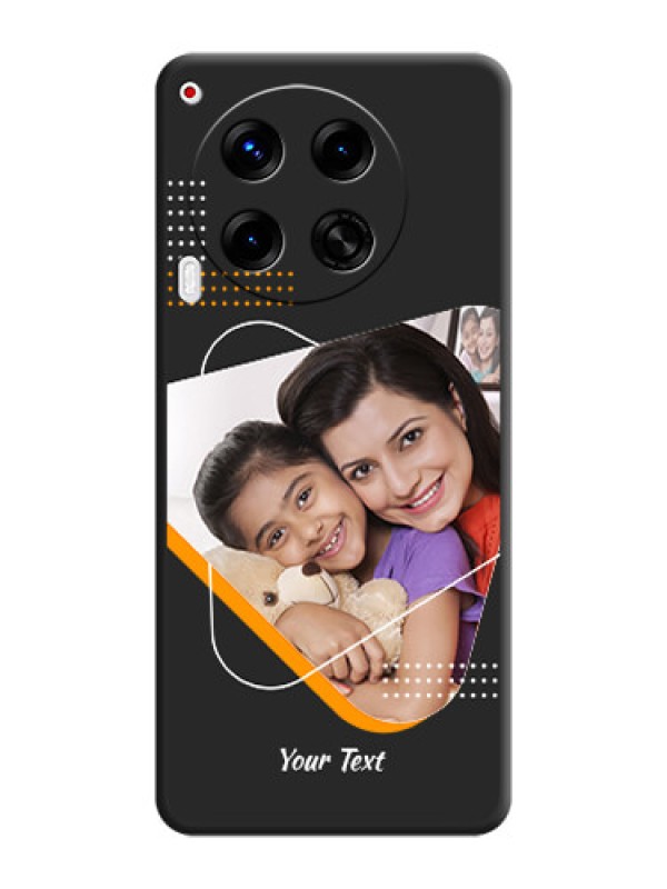 Custom Yellow Triangle on Photo On Space Black Custom Soft Matte Mobile Back Cover - Camon 30 5G