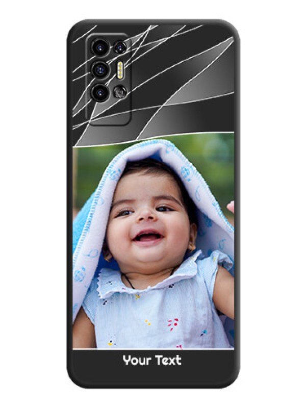 Custom Mixed Wave Lines on Photo on Space Black Soft Matte Mobile Cover - Tecno Pova 2