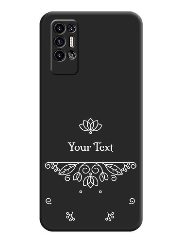 Custom Lotus Garden Custom Text On Space Black Personalized Soft Matte Phone Covers -Tecno Pova 2