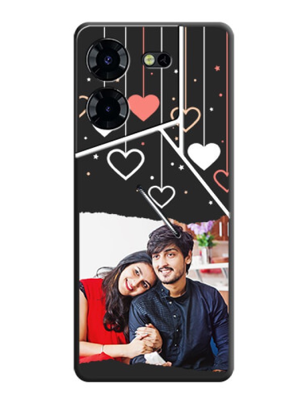 Custom Love Hangings with Splash Wave Picture On Space Black Custom Soft Matte Mobile Back Cover - Pova 5 Pro 5G