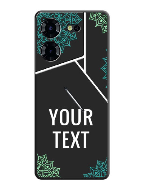 Custom Your Name with Floral Design On Space Black Custom Soft Matte Mobile Back Cover - Pova 5 Pro 5G