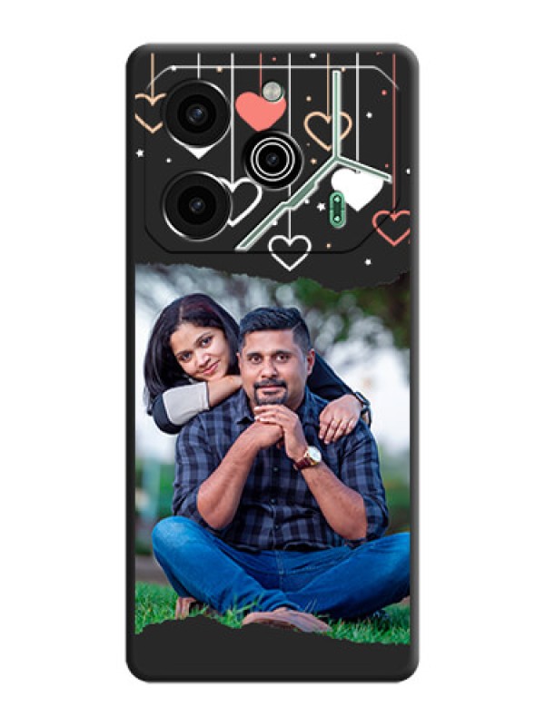 Custom Love Hangings with Splash Wave Picture On Space Black Custom Soft Matte Mobile Back Cover - Pova 6 Pro 5G