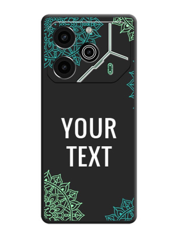 Custom Your Name with Floral Design On Space Black Custom Soft Matte Mobile Back Cover - Pova 6 Pro 5G