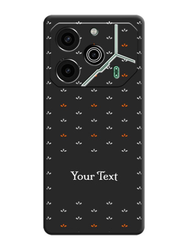 Custom Simple Pattern With Custom Text On Space Black Custom Soft Matte Mobile Back Cover - Pova 6 Pro 5G