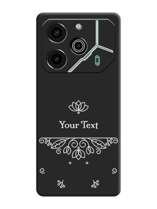 Custom Lotus Garden Custom Text On Space Black Custom Soft Matte Mobile Back Cover - Pova 6 Pro 5G