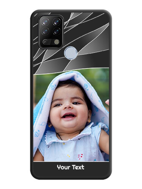 Custom Mixed Wave Lines on Photo on Space Black Soft Matte Mobile Cover - Tecno Pova