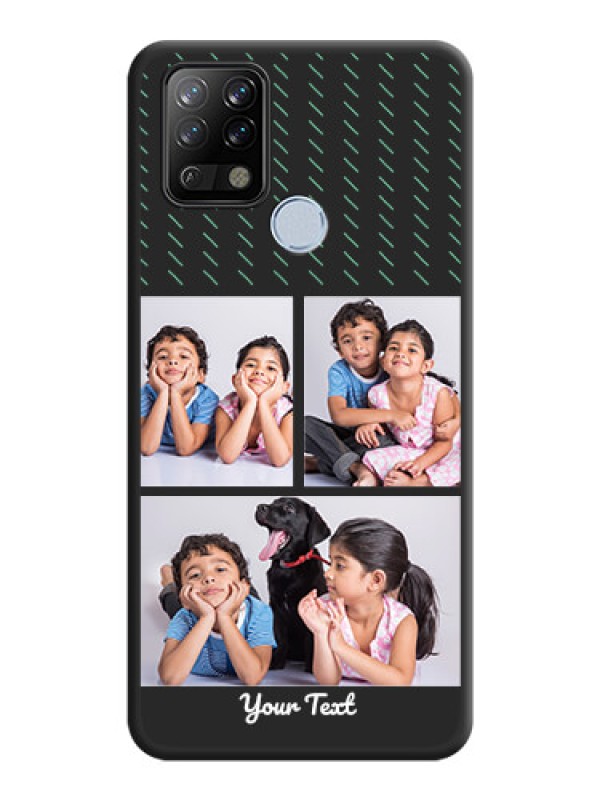 Custom Cross Dotted Pattern with 2 Image Holder  on Personalised Space Black Soft Matte Cases - Tecno Pova