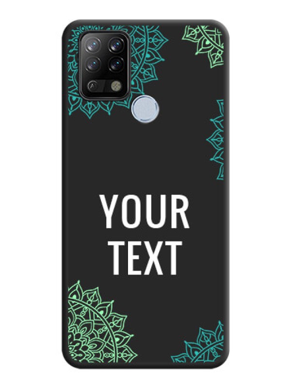 Custom Your Name with Floral Design on Space Black Custom Soft Matte Back Cover - Tecno Pova