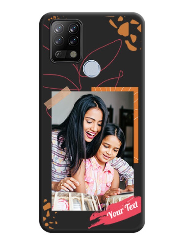 Custom Orange Photo Frame on Space Black Custom Soft Matte Phone Back Cover - Tecno Pova