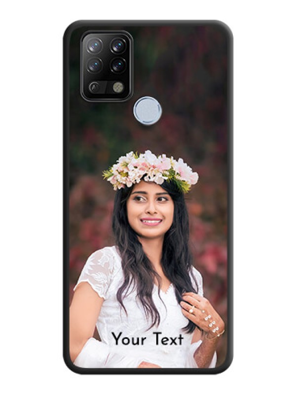 Custom Full Single Pic Upload With Text On Space Black Personalized Soft Matte Phone Covers -Tecno Pova