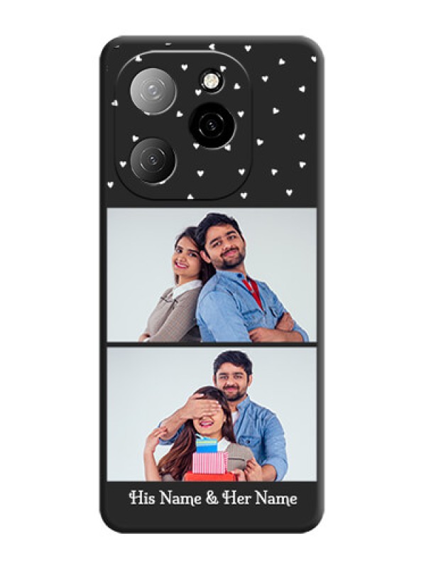 Custom Miniature Love Symbols with Name On Space Black Custom Soft Matte Mobile Back Cover - Spark 20 Pro 5G