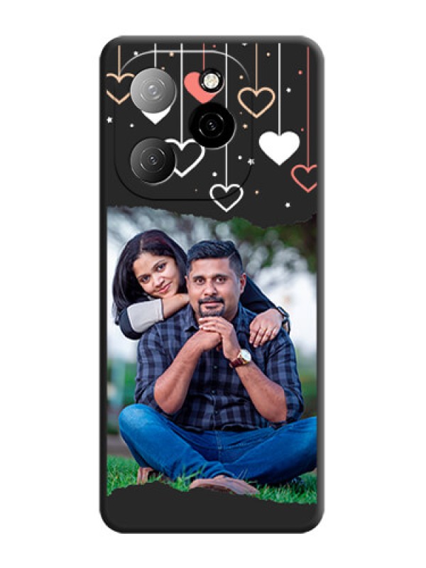 Custom Love Hangings with Splash Wave Picture On Space Black Custom Soft Matte Mobile Back Cover - Spark 20 Pro 5G