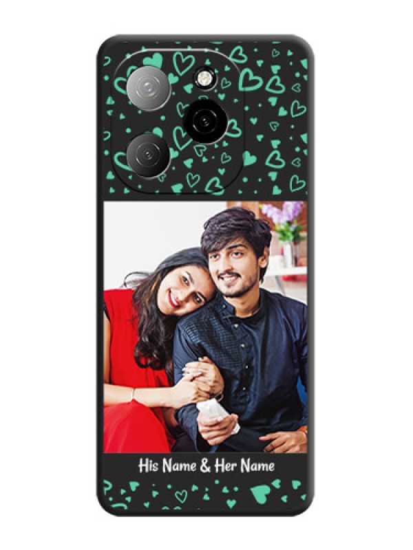 Custom Sea Green Indefinite Love Pattern on Photo On Space Black Custom Soft Matte Mobile Back Cover - Spark 20 Pro 5G