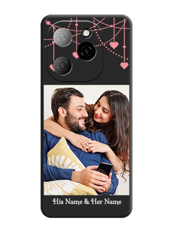 Custom Pink Love Hangings with Text On Space Black Custom Soft Matte Mobile Back Cover - Spark 20 Pro 5G