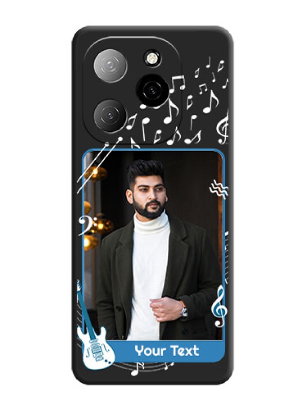 Custom Musical Theme Design with Text on Photo On Space Black Custom Soft Matte Mobile Back Cover - Spark 20 Pro 5G