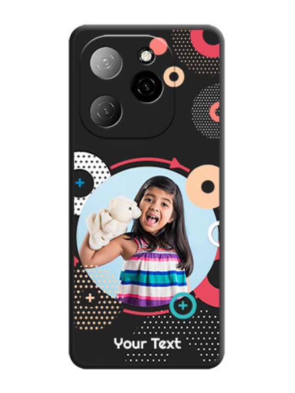 Custom Multicoloured Round Image On Space Black Custom Soft Matte Mobile Back Cover - Spark 20 Pro 5G