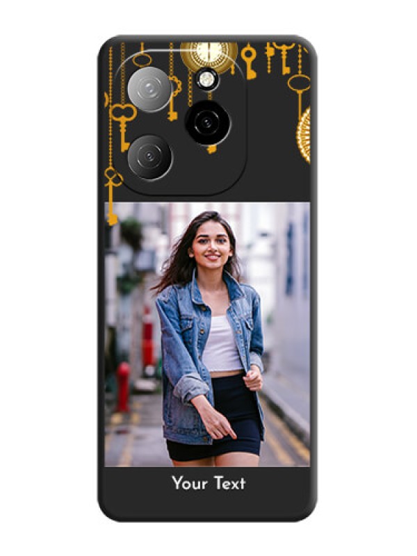 Custom Decorative Design with Text On Space Black Custom Soft Matte Mobile Back Cover - Spark 20 Pro 5G