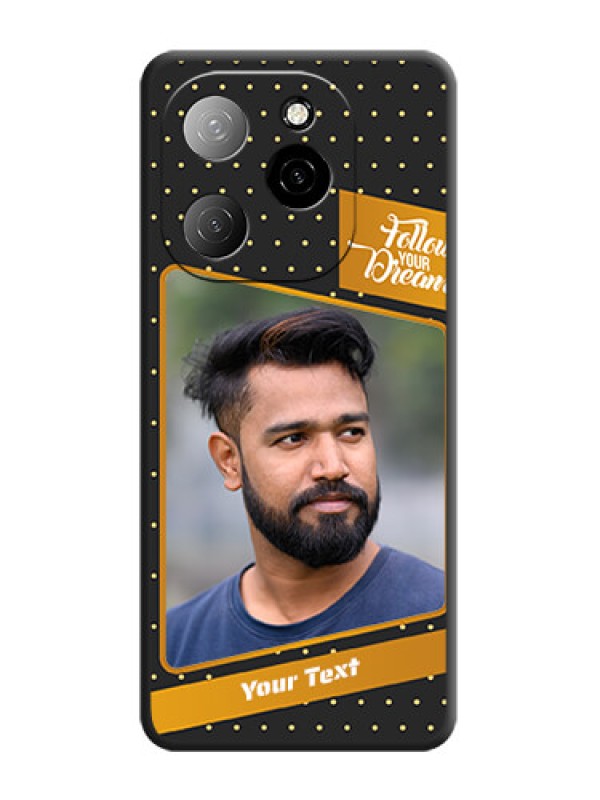 Custom Follow Your Dreams with White Dots On Space Black Custom Soft Matte Mobile Back Cover - Spark 20 Pro 5G