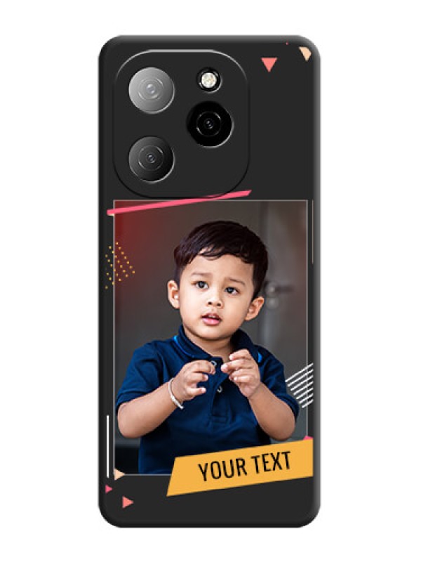 Custom Photo Frame with Triangle Small Dots on Photo On Space Black Custom Soft Matte Mobile Back Cover - Spark 20 Pro 5G