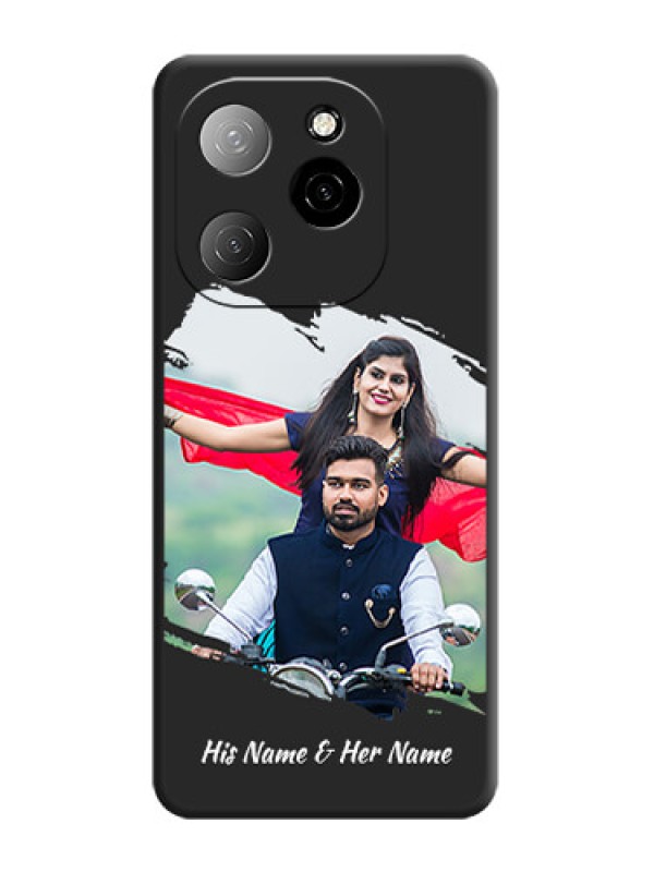 Custom Grunge Brush Strokes on Photo On Space Black Custom Soft Matte Mobile Back Cover - Spark 20 Pro 5G