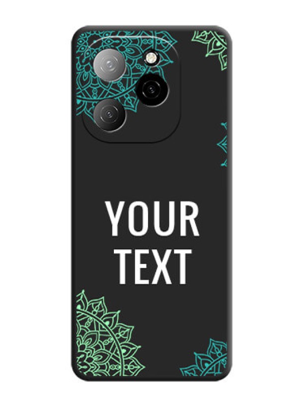 Custom Your Name with Floral Design On Space Black Custom Soft Matte Mobile Back Cover - Spark 20 Pro 5G