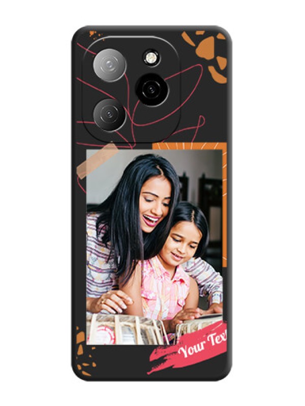 Custom Orange Photo Frame On Space Black Custom Soft Matte Mobile Back Cover - Spark 20 Pro 5G