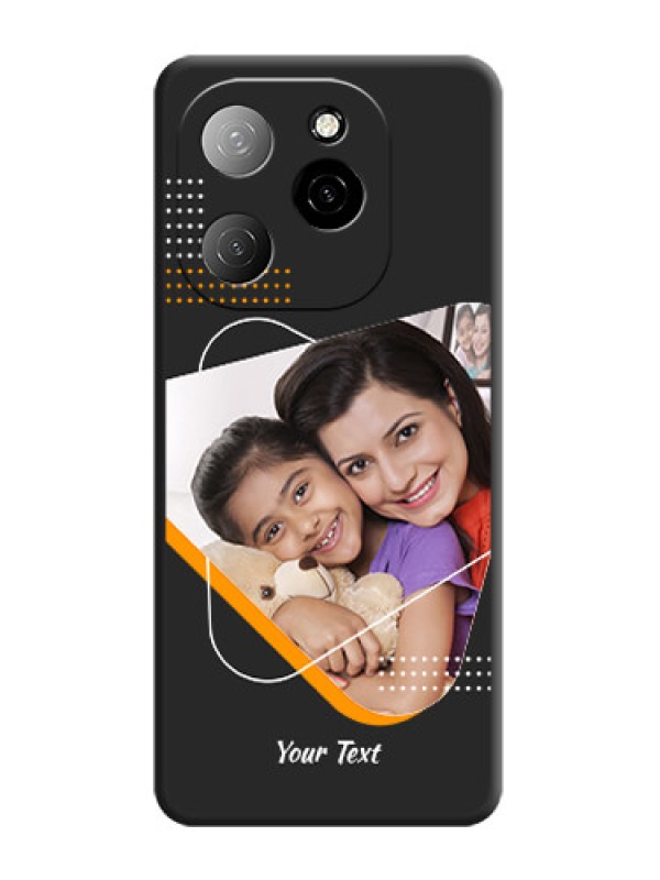 Custom Yellow Triangle on Photo On Space Black Custom Soft Matte Mobile Back Cover - Spark 20 Pro 5G