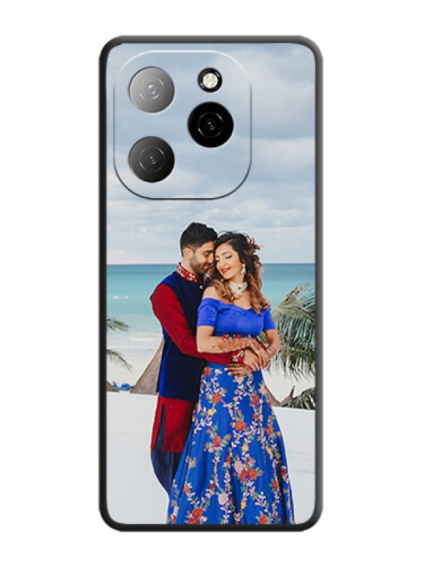 Custom Full Single Pic Upload On Space Black Custom Soft Matte Mobile Back Cover - Spark 20 Pro 5G