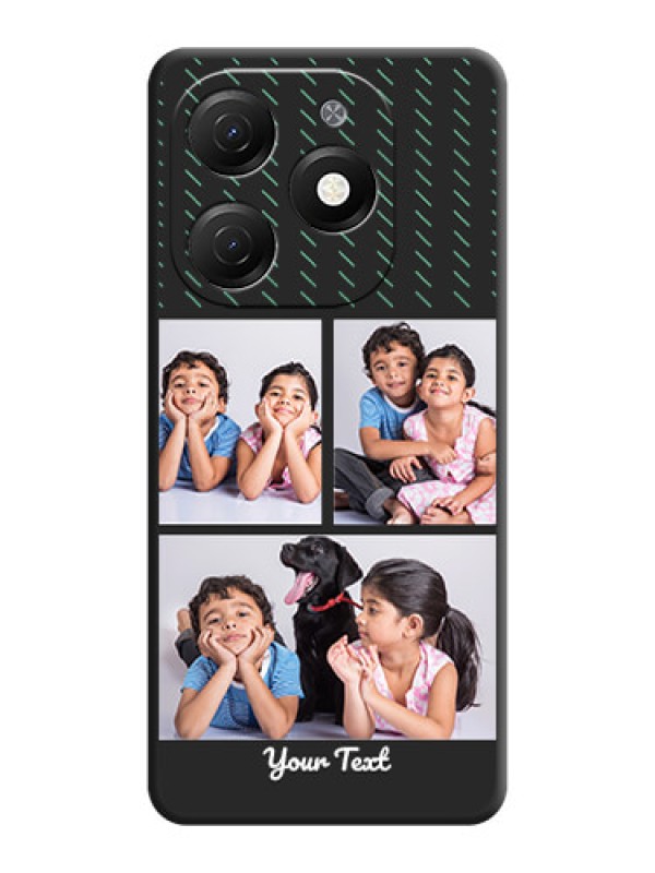 Custom Cross Dotted Pattern with 2 Image Holder on Personalised Space Black Soft Matte Cases - Tecno Spark 20