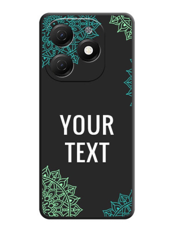 Custom Your Name with Floral Design on Space Black Custom Soft Matte Back Cover - Tecno Spark 20